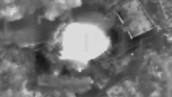 Night vision footage of an airstrike in Gaza.