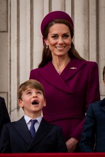 The Princess of Wales and Prince Louis on the Buckingham Palace balcony.