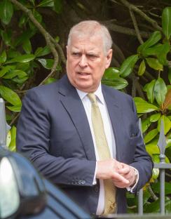 Prince Andrew, Duke of York, leaving St. George's Chapel.