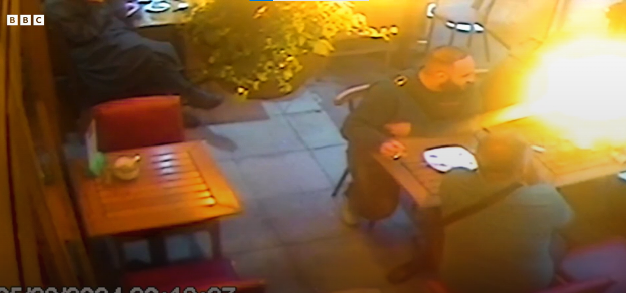 Screengrab of a shooting in a Turkish restaurant.