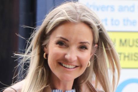Helen Skelton and Gethin Jones look cosy as they cuddle up on his motorbike and head to breakfast amid romance rumours