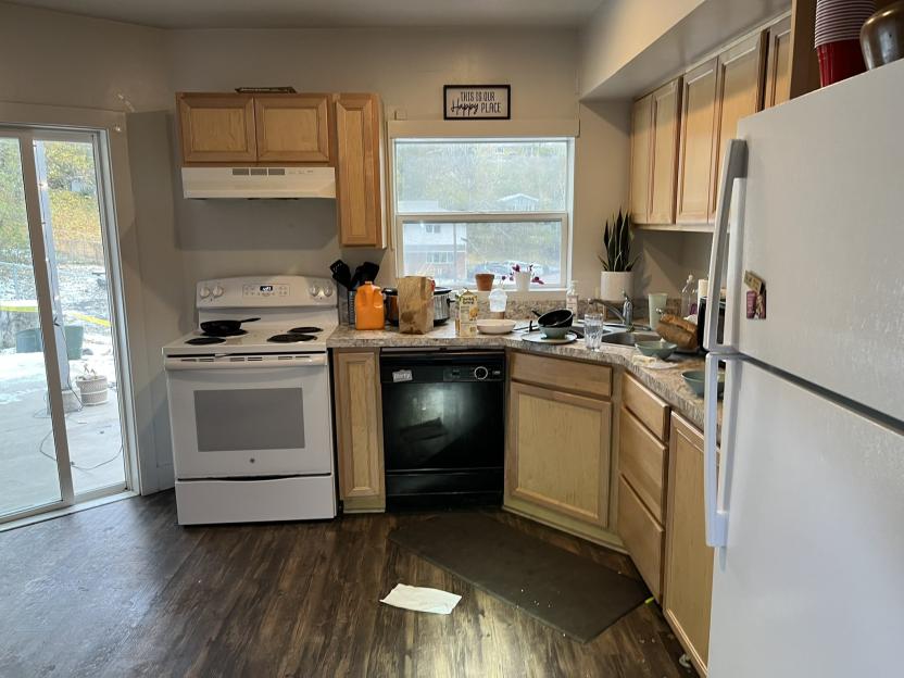 Photo of the kitchen where four University of Idaho students were murdered.