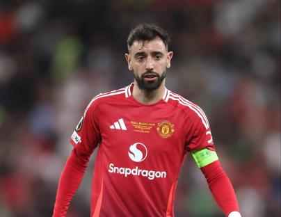 Bruno Fernandes of Manchester United during a soccer match.