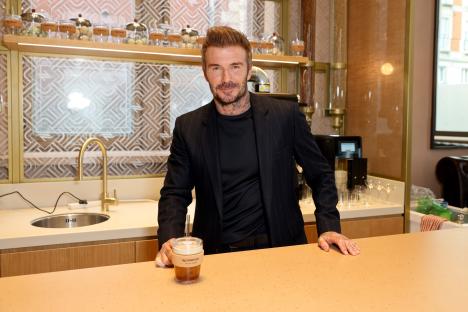 David Beckham at a Nespresso boutique launch.