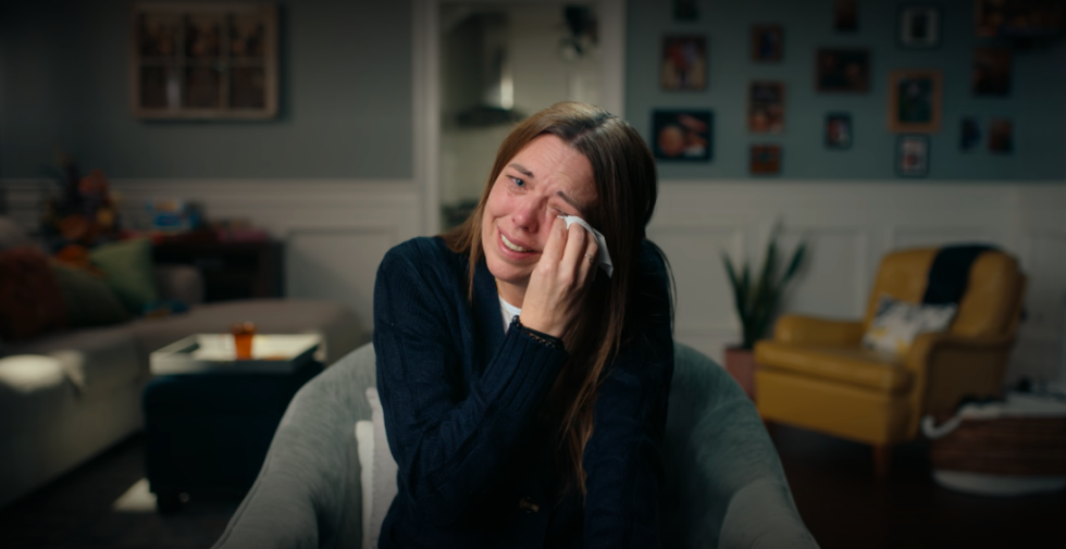 Woman crying.