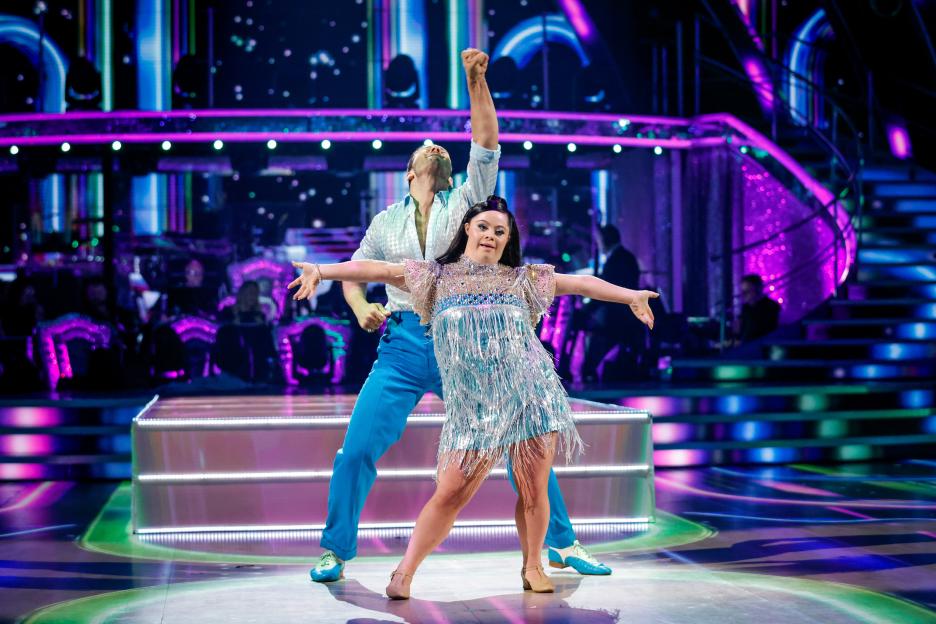 Ellie Goldstein and Vito Coppola dancing on the Strictly Come Dancing show.