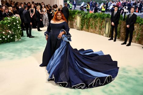 Da'Vine Joy Randolph at the Met Gala in a denim gown.