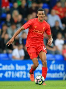 Trent Alexander-Arnold playing soccer.