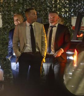 Wayne Rooney and two other men on a night out in London.