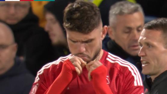 Nottingham Forest reduced to 10-men after rarely-seen error with Gibbs-White so angry he’s booked AFTER being subbed