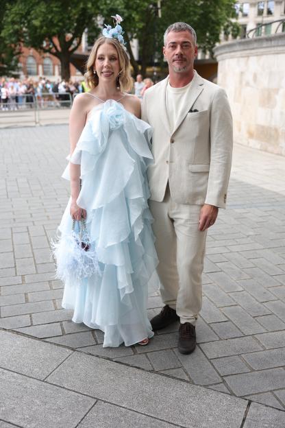 Katherine Ryan and Rory McPhee arrive for a wedding.
