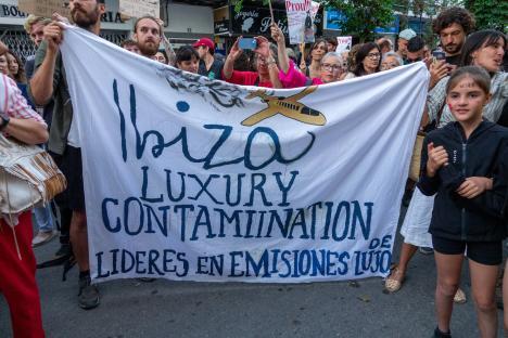 Protest against mass tourism in Ibiza.