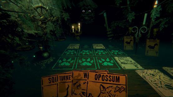 Gameplay screenshot of a board game with animal cards.