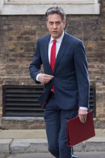 Ed Miliband arriving at a cabinet meeting.