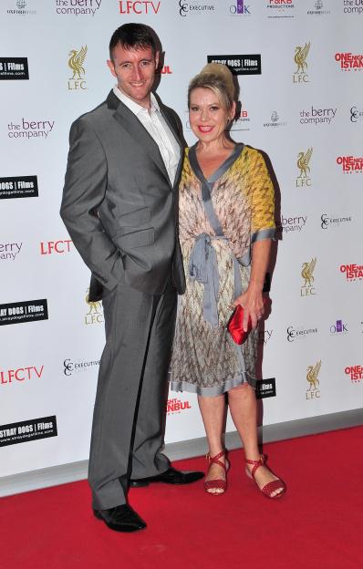 Tina Malone and Paul Chase at a film premiere.