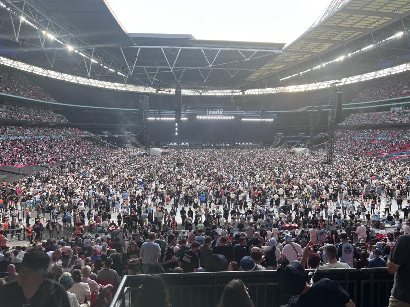 Oasis concert at Wembley Stadium.