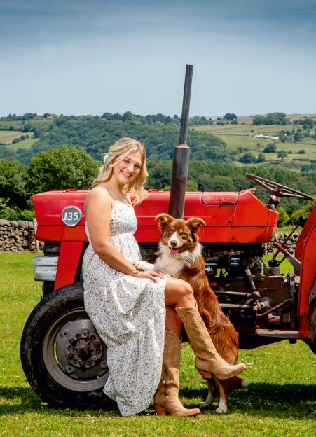 Clarkson’s Farm star Harriet Cowan looks very glam as she ditches the wellies for plunging dress in stunning mag shoot