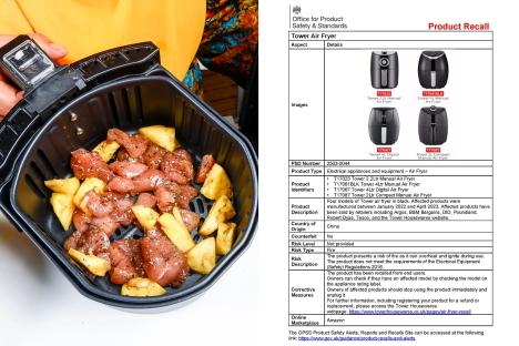 Popular Airfryer sold in B&M, Argos, Poundland AND Tesco urgently recalled over risk it could burst into flames