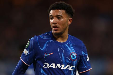 Jadon Sancho of Chelsea in a blue jersey.