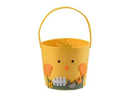 Yellow felt Easter chick basket.