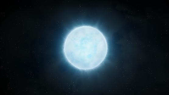 Illustration of a white dwarf star in space.