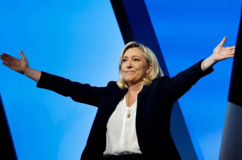 Le Pen evokes spirit of Martin Luther King Jr. as supporters rally in Paris