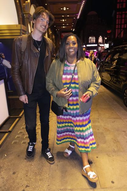 Alison Hammond and her boyfriend leaving a theatre.