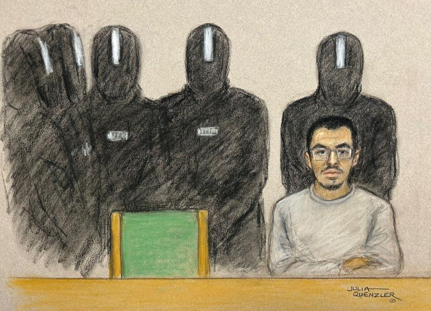 Manchester Arena terrorist guarded by five armour-clad officers during court appearance as he faces jail attack charges