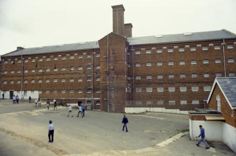 A21RF7 The prison yard, Parkhurst Prison, The Isle of Wight