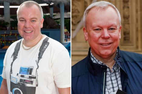 Split image of Steve Pemberton then and now.