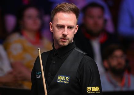 Judd Trump during a snooker match.