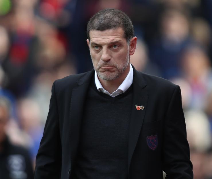 Slaven Bilic, West Ham United manager, looks dejected.