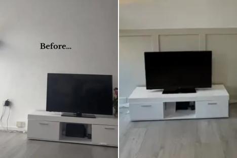 I transformed my plain council house lounge for just £18 using a B&Q buy and didn’t use a single nail