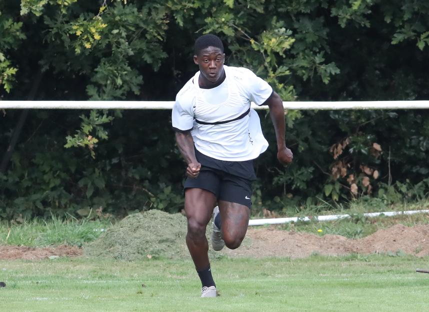 5.9.25.......Manchester United's Kobbie Mainoo must be worried that he's last a yard of pace. Kobbie spent ove an hour on Friday morning training without a football in sight and just doing sprint training on a football pitch next to a busy Cheshire main road.