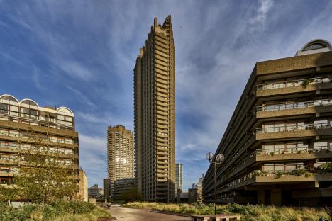An example of Brutalist architecture, The Barbican Center in East Central London England UK