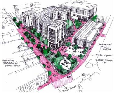 Illustration of Union Square redevelopment plan in Torquay.