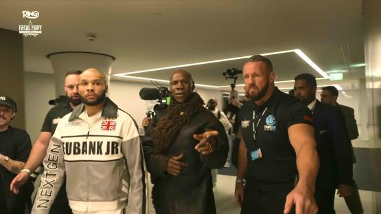 Chris Eubank Jr. arriving with Chris Eubank Sr.
