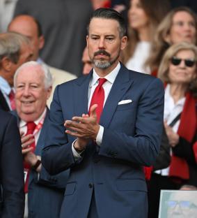 LONDON, ENGLAND - APRIL 29: Arsenal director Josh Kroenke before the UEFA Champions League 2024/25 Semi Final First Leg match between Arsenal FC and Paris Saint-Germain at Emirates Stadium on April 29, 2025 in London, England. (Photo by Stuart MacFarlane/Arsenal FC via Getty Images)