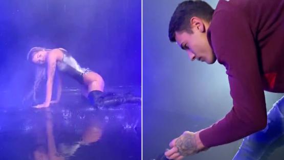 Arsenal star Jakub Kiwior turns director as he films twerk queen Wag doing raunchy dance routine in water