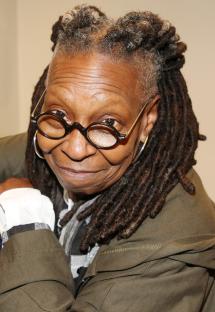 Whoopi Goldberg backstage at a Broadway play.