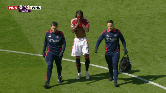 Man Utd star Leny Yoro fights back tears and goes straight down tunnel in another injury blow before Europa League final