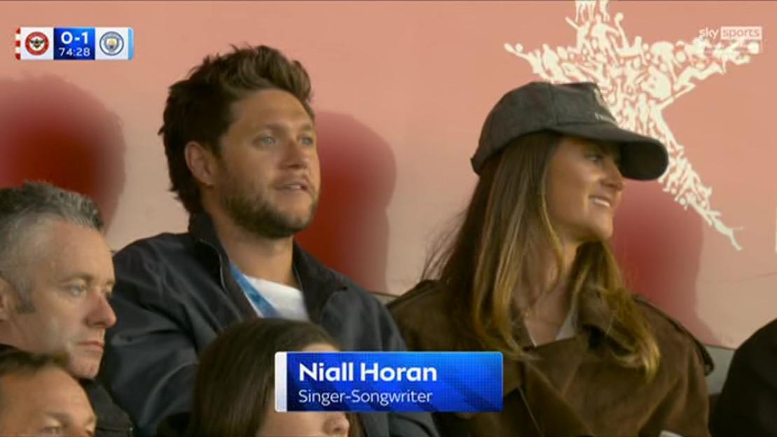 Niall Horan attending a Premier League match.