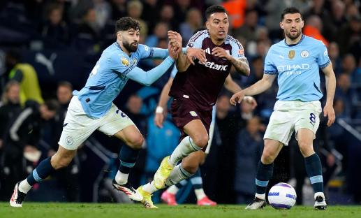 Manchester City vs Aston Villa Premier League match.