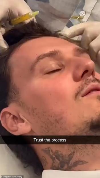 Man receiving scalp injections.