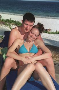 Atomic Kitten's Liz McClarnon and her boyfriend on a beach in Kenya.