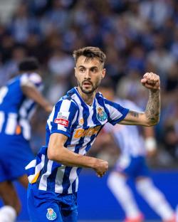 Fabio Vieira of FC Porto celebrating a goal.