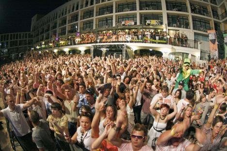 The Ting Tings performing at the Ibiza Rocks Hotel.
