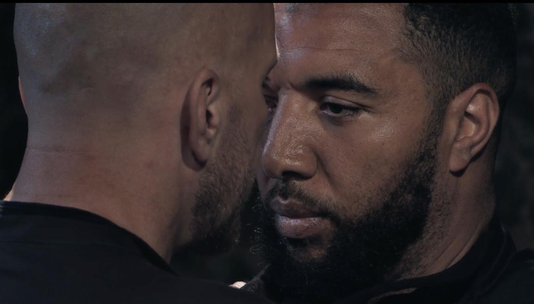 Close-up of Troy Deeney during an intense interrogation on Celebrity SAS: Who Dares Wins.