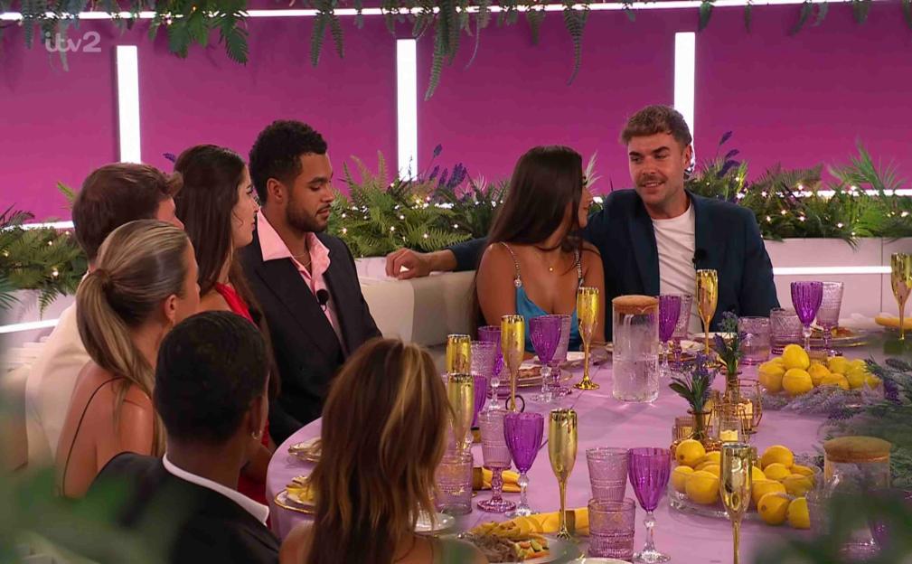Love Island contestants at their final dinner.