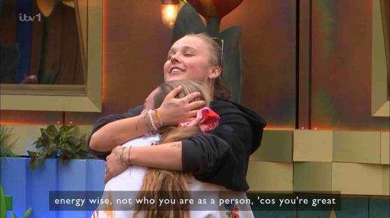 JoJo Siwa hugging Ella Rae Wise.